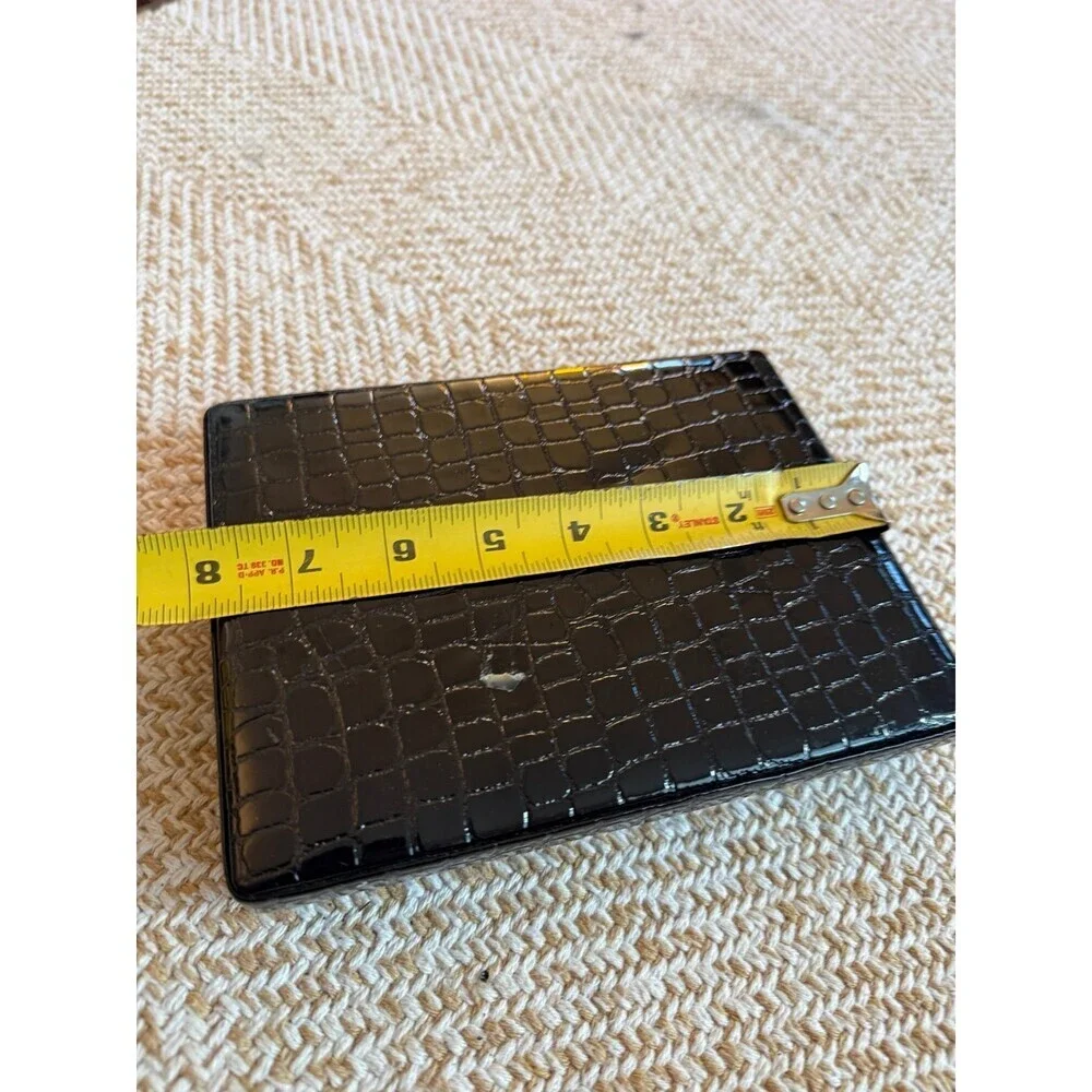 Black Faux Croc Embossed Jewelry or Trinket Box